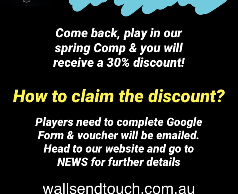 Click here – Discount Vouchers for returning players