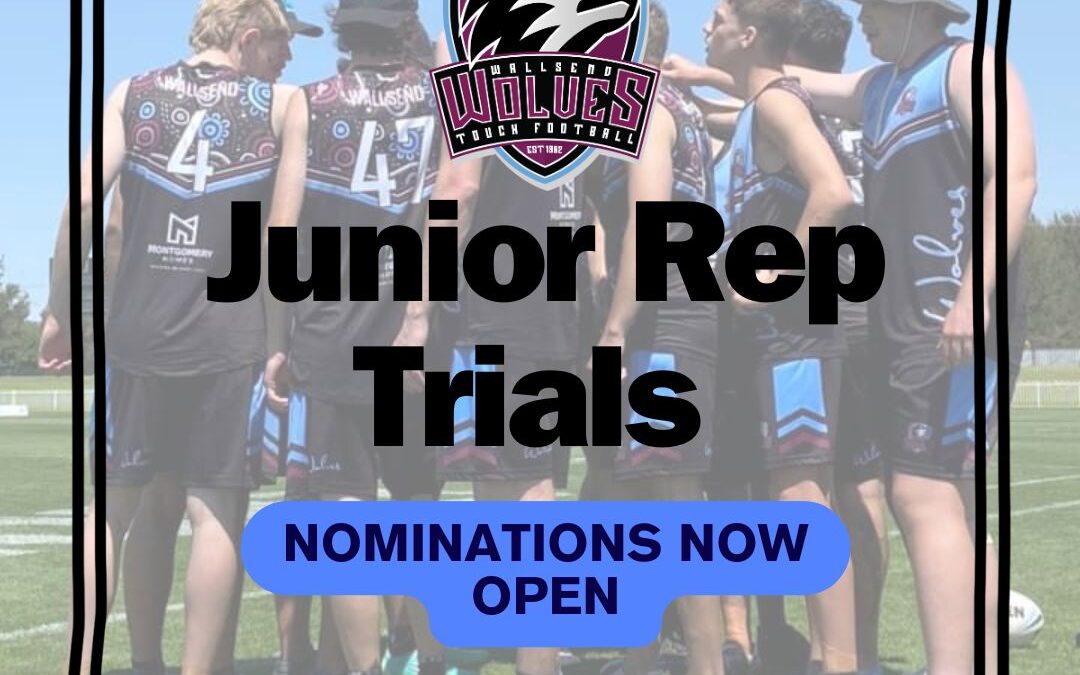 JUNIOR REP TRIALS ARE HERE!!  Nominations Open